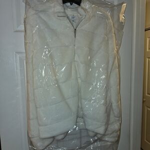 crown & ivy Cream Teddy Jacket with Hood